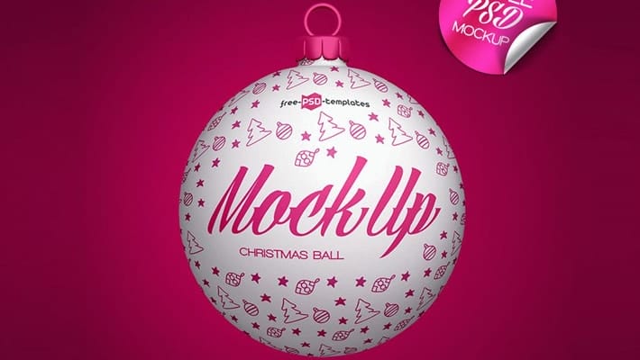 Free Christmas Ball Mock-up in PSD