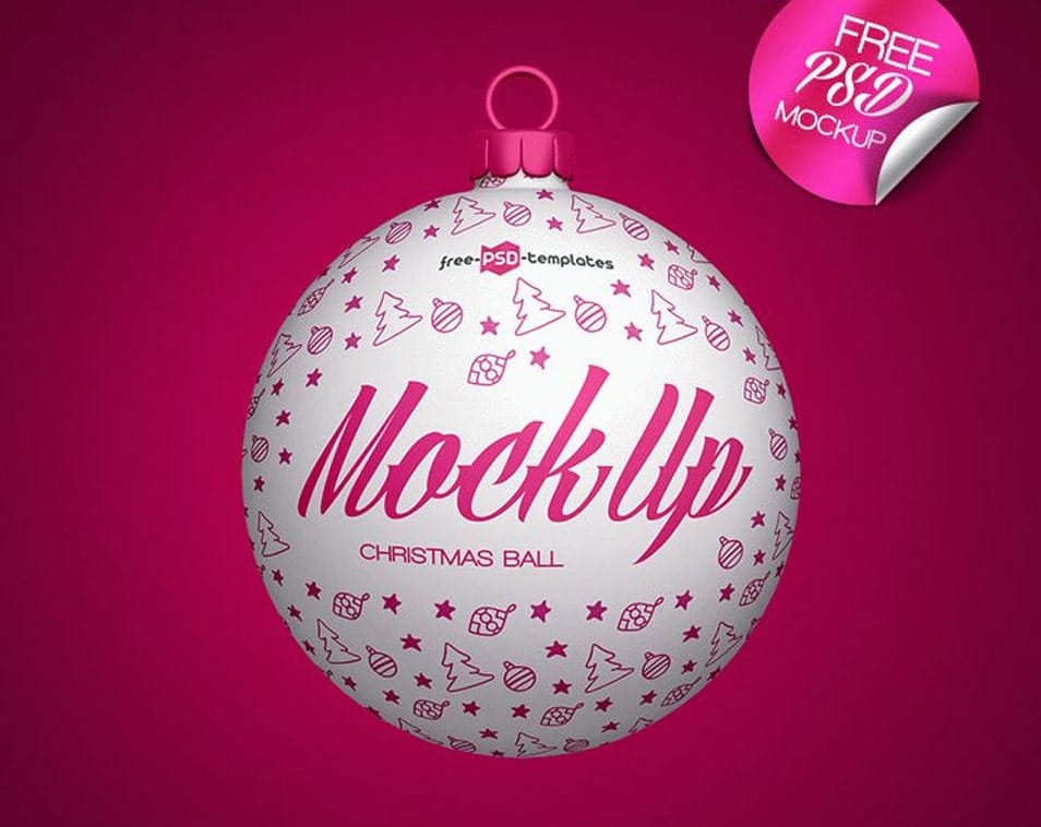 Free Christmas Ball Mock-up in PSD