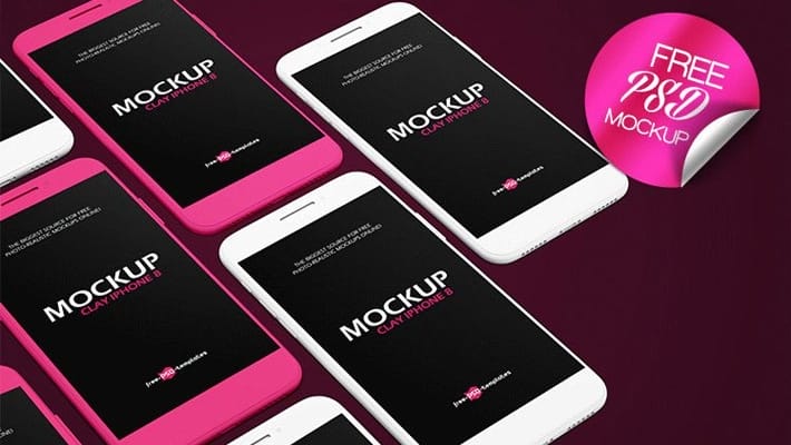 Free Clay iPhone 8 Mock-up in PSD