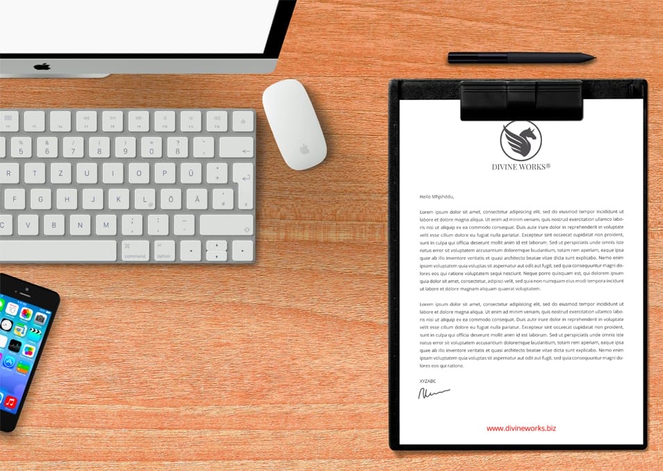 Free Clipboard Letterhead Mockup