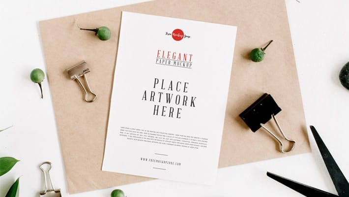 Free Elegant Paper Mockup PSD