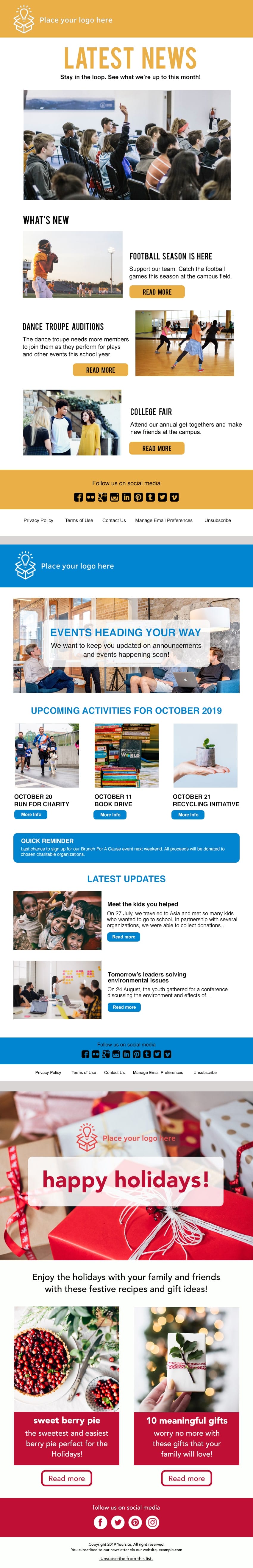 Free Email Newsletter Templates PSD 1 Free Email Templates from Campaign Monitor
