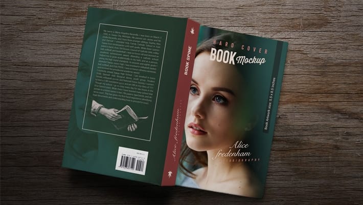 Free Fat Book Title, Spine & Backside Mockup PSD