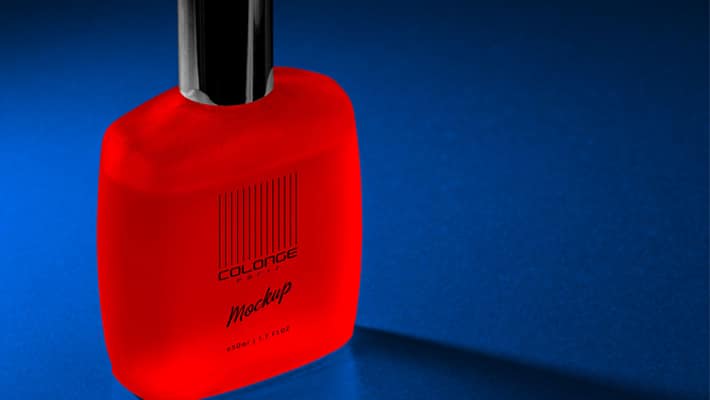Free Frosted Cologne / Perfume Bottle Mockup PSD