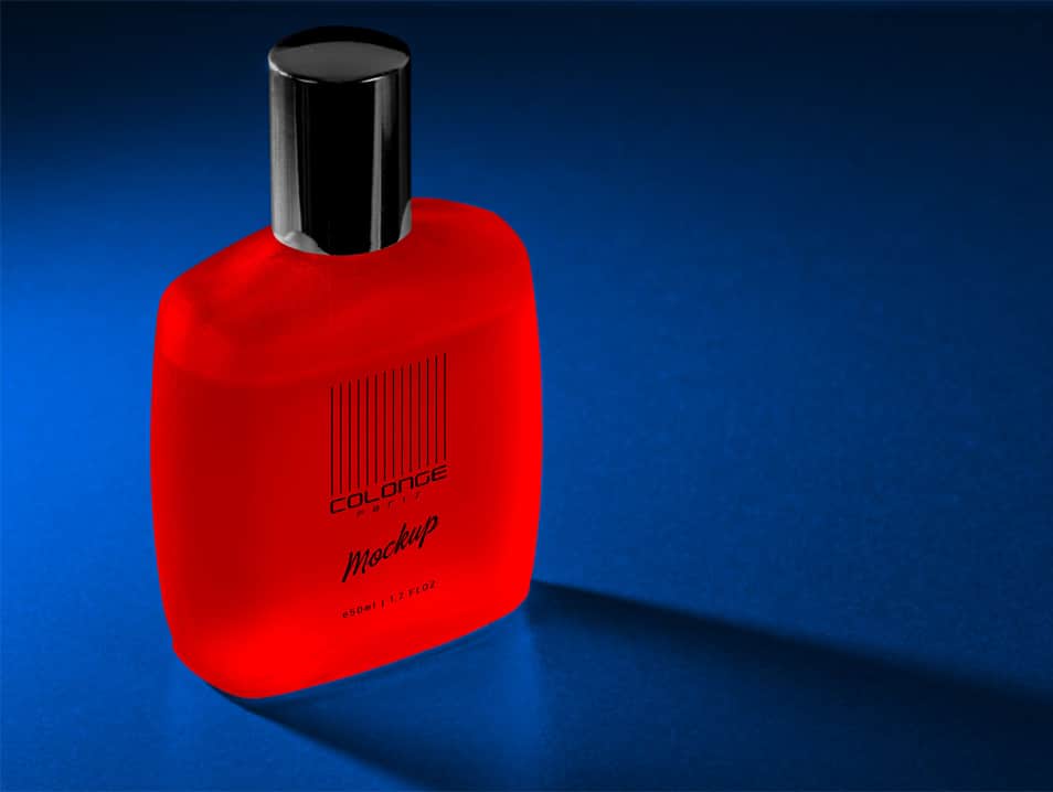 Free Frosted Cologne / Perfume Bottle Mockup PSD