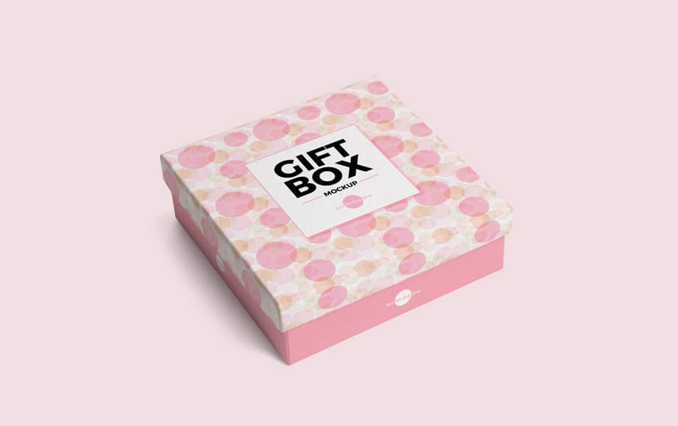 Free Gift Box Mockup PSD