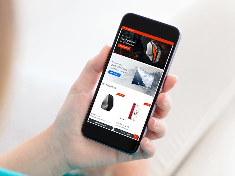 Free Girl Using Smartphone Mockup PSD