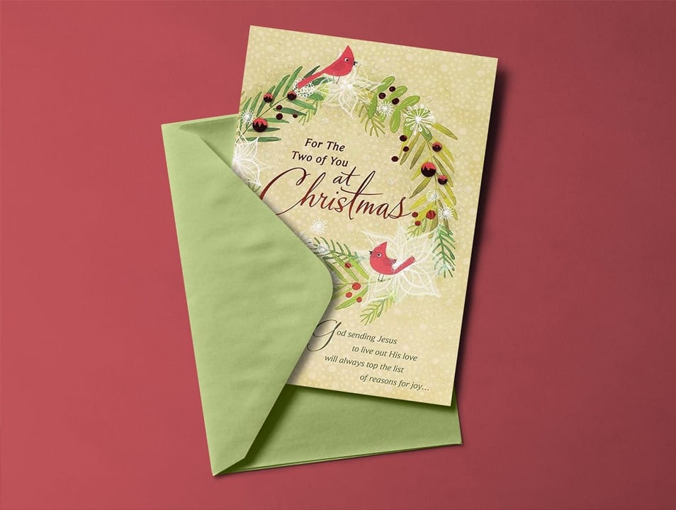 Free Greeting Card with Envelope Mockup PSD