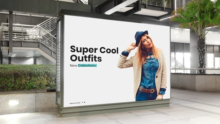 Free Mall Indoor Billboard Digital Ad Mockup PSD For Advertisement
