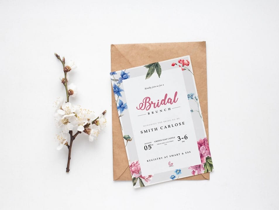 Free Minimalistic Invitation Mockup PSD