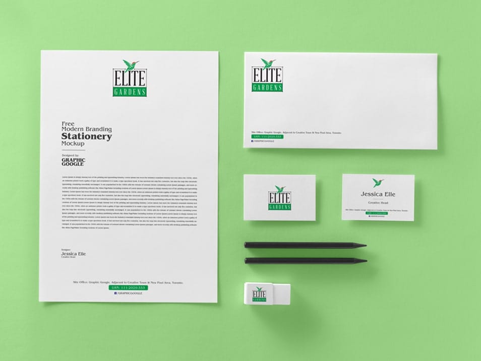 Free Modern Branding Stationery Mockup PSD