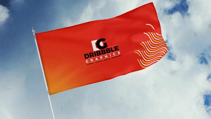 Free Modern Flag Mockup PSD