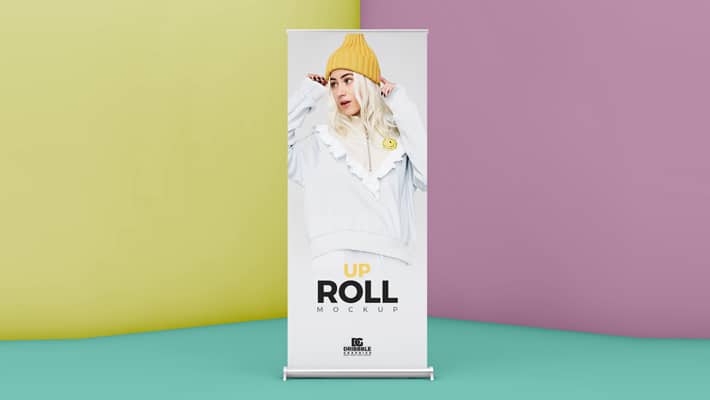 Free Modern Roll up Mockup PSD