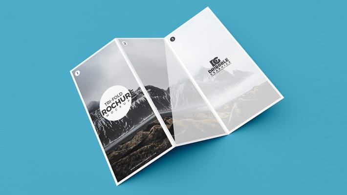 Free Modern Tri-Fold Brochure Mockup PSD