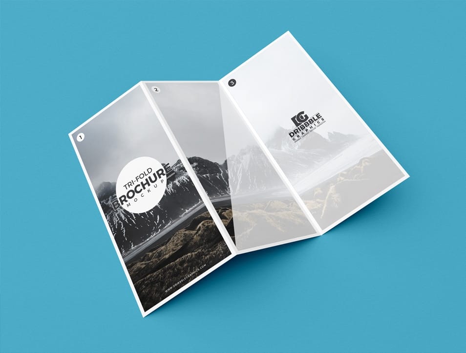 Free Modern Tri-Fold Brochure Mockup PSD
