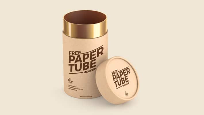 Free Paper Tube Mockup PSD