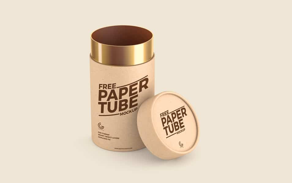 Free Paper Tube Mockup PSD