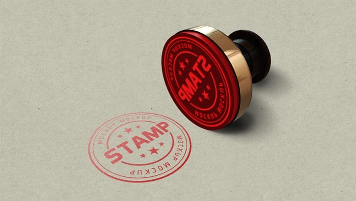 Free Round Stamp Mockup PSD » CSS Author