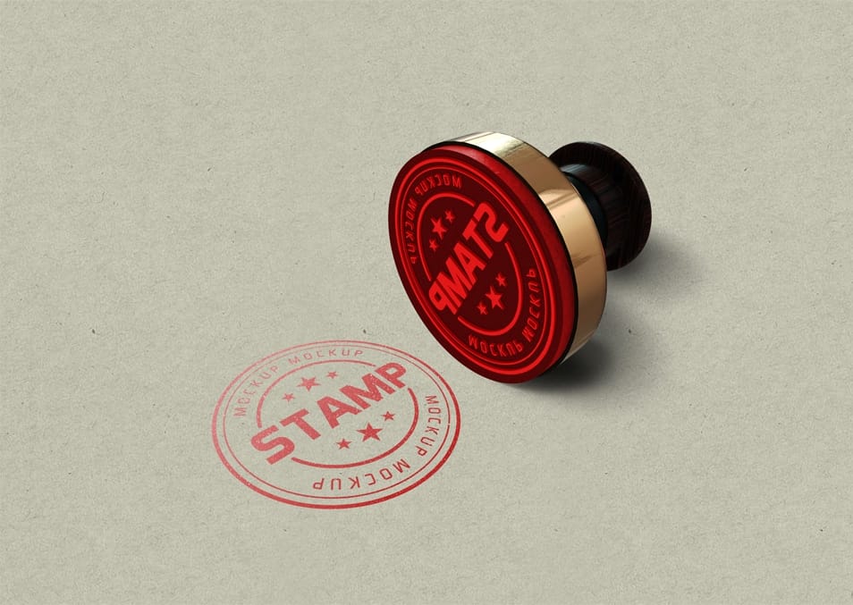 Free Round Stamp Mockup PSD