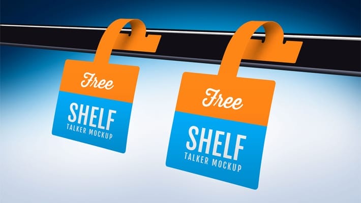 Free Shelf Talker Wobbler Mockup PSD