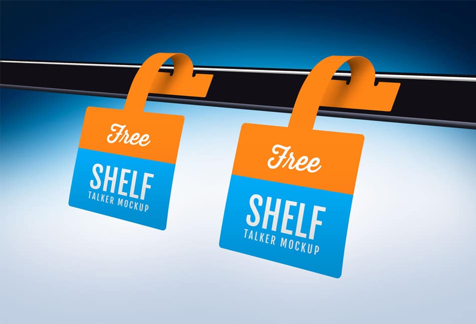 Free Shelf Talker Wobbler Mockup PSD