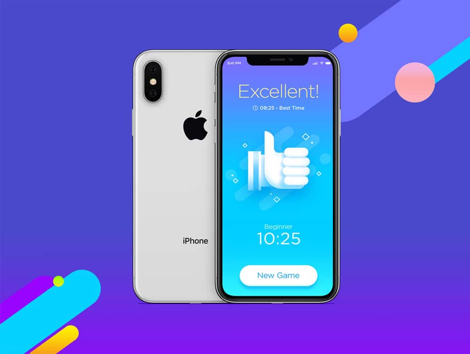 Free Silver iPhone X Mockup For Screens Presentation