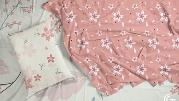 Free Textile Bedding Sheets & Pillow Mockup PSD