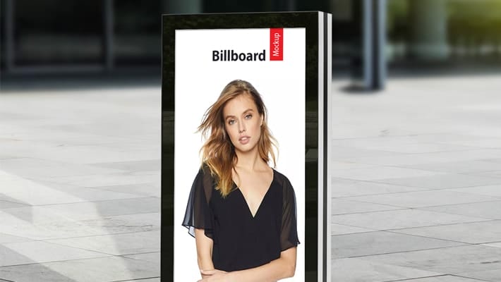 Free Vertical Advertisement Poster Billboard Mockup PSD