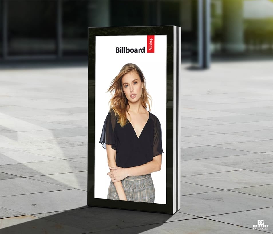 Free Vertical Advertisement Poster Billboard Mockup PSD