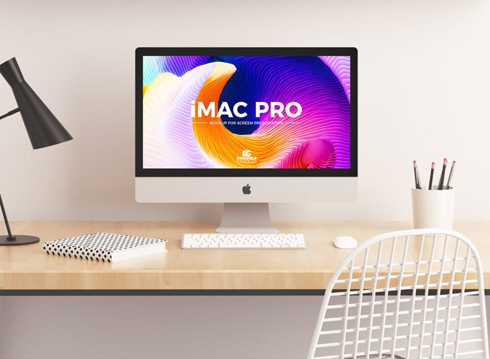 Free iMac Pro Mockup PSD For Website Screen Presentation