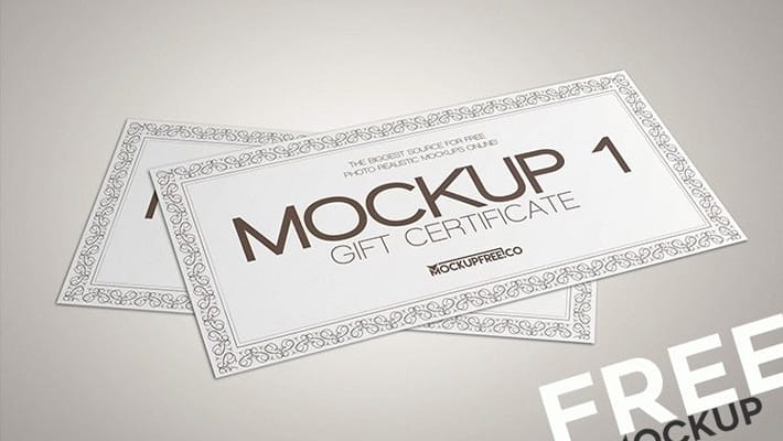 Gift Certificate PSD Mockups
