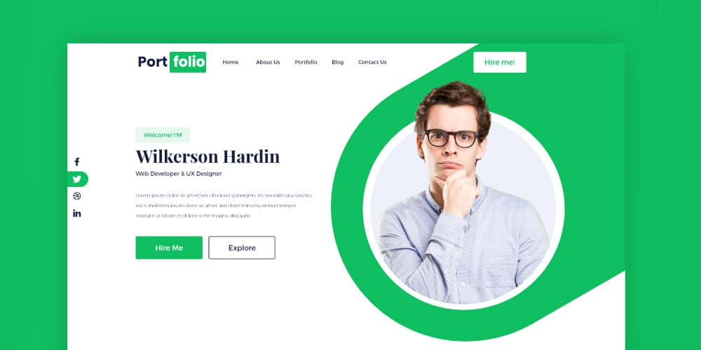 Green Portfolio Website Template
