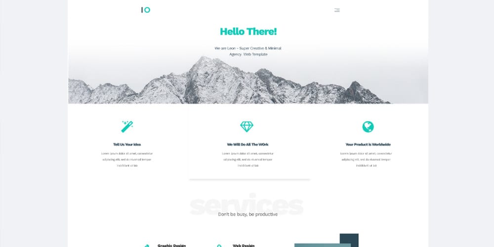 Free Agency Website Templates PSD 1 Leon Agency Template PSD