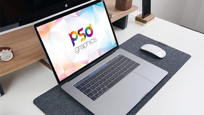 Macbook Pro on Desk Mockup