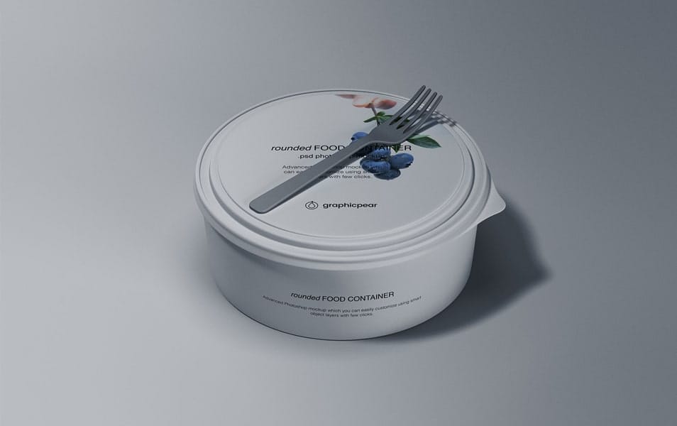 Rounded Food Container Mockup