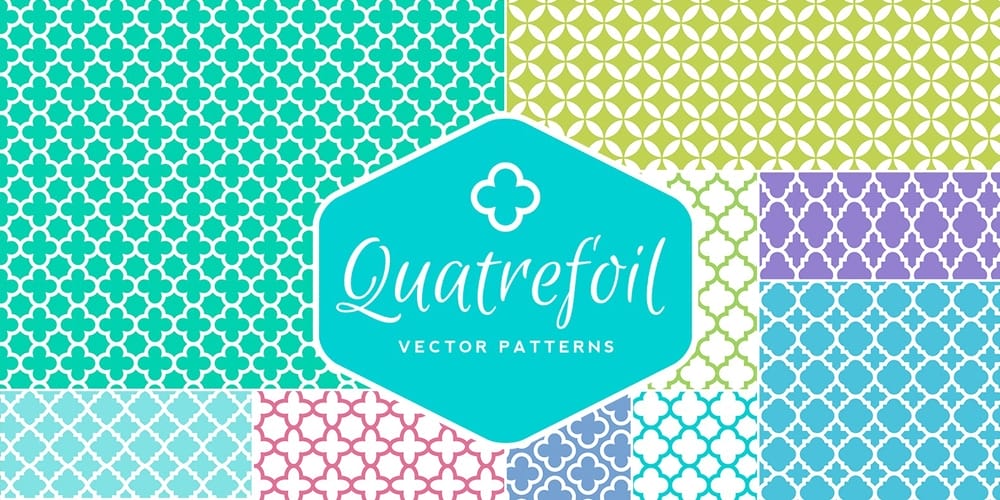 Seamless Vector Quatrefoil Patterns