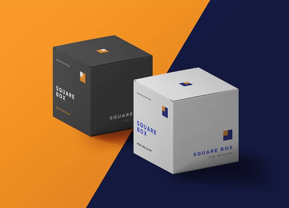 Square Box PSD Mockups