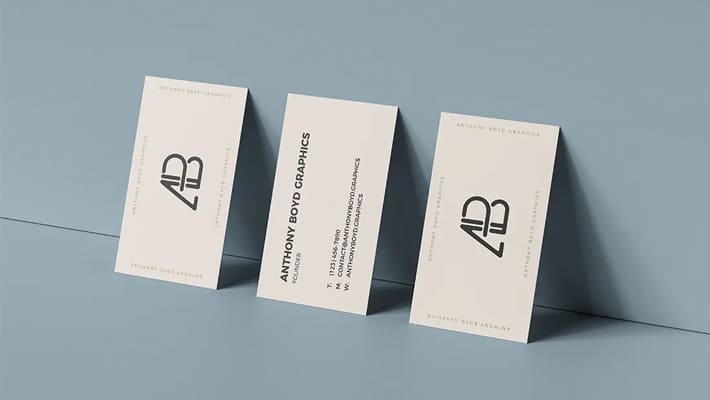 Triple Business Card Mockup