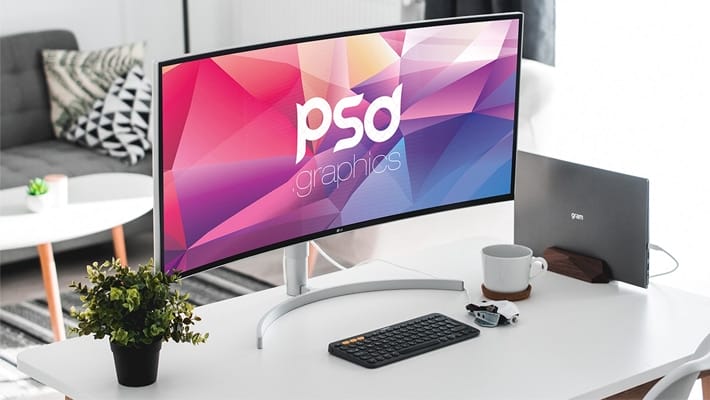 Ultrawide Curved Monitor Mockup