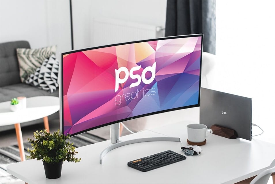 Ultrawide Curved Monitor Mockup