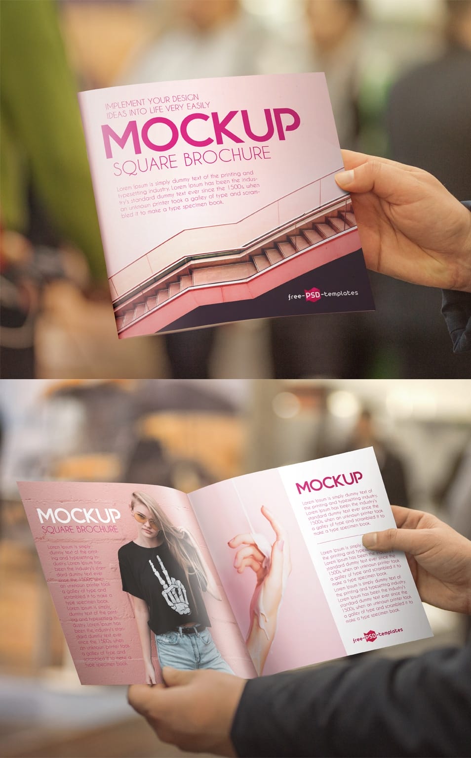 2 Free Square Brochure Mock-ups in PSD