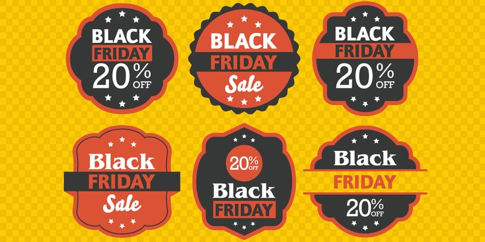 Abstract Black Friday Labels Designs