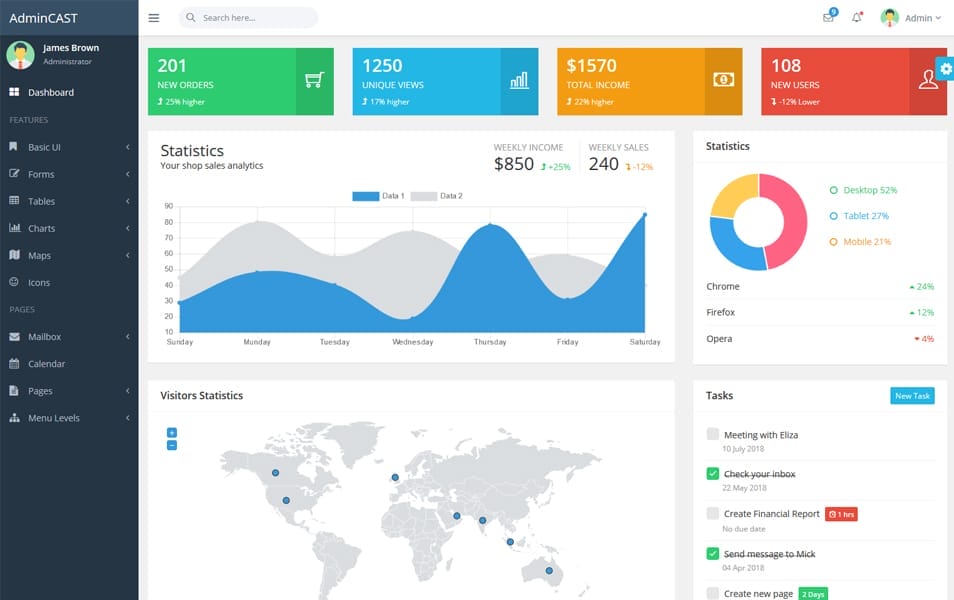 50+ Free Bootstrap Admin Dashboard Templates 2022