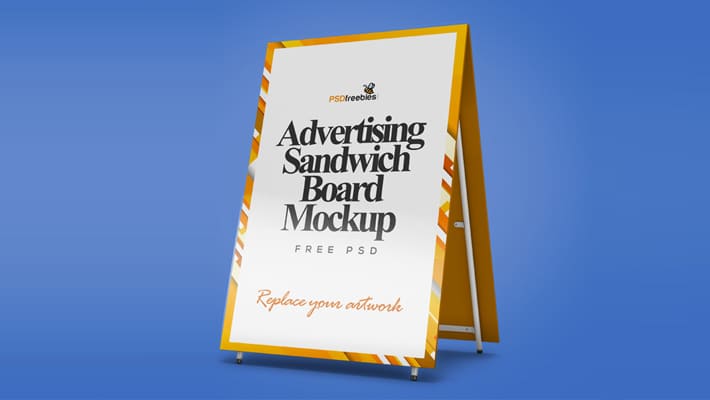 Advertising Sandwich Board Mockup PSD