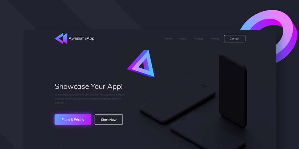 Awesome App Landing page Template