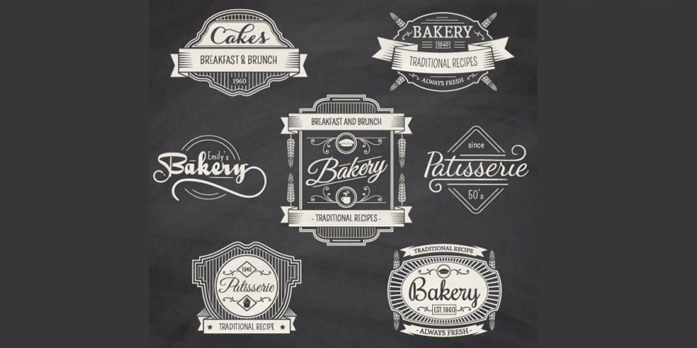 Bakery retro badges