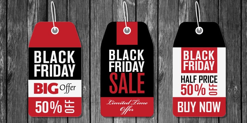 Black Friday Price Tag Stickers Vector