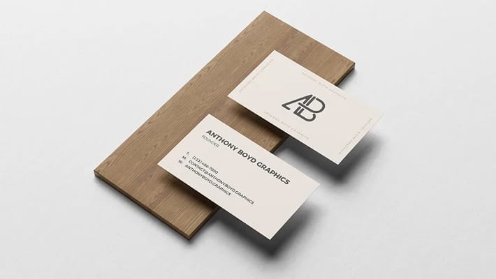 Business Card On Board Mockup