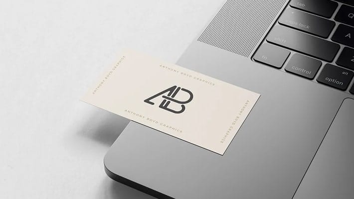 Business Card on MacBook Pro Mockup