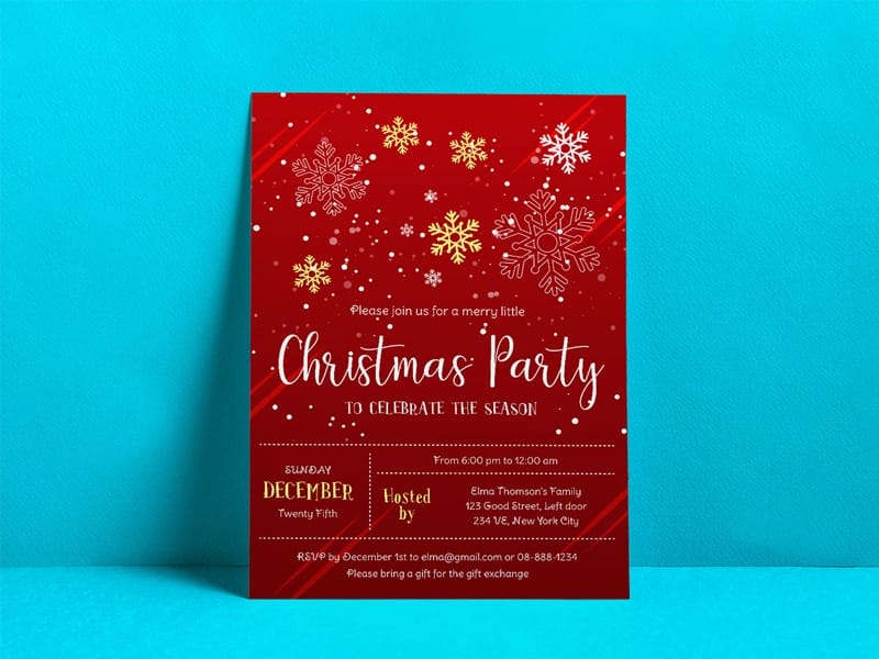 Christmas Party Flyer Design Vector Template